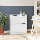 Dressoir met bewerkt hout voor een minimalistische uitstraling - Hoogglans wit / 2 - Dressoirs & buffetkasten