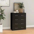 Dressoir met bewerkt hout voor een tijdloze uitstraling - Zwart / 1 - Dressoirs & buffetkasten