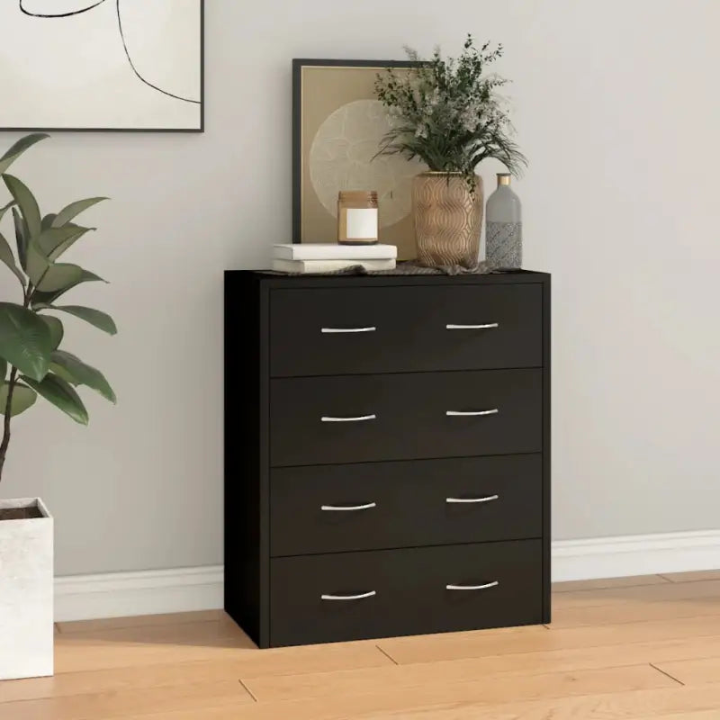 Dressoir met bewerkt hout voor een tijdloze uitstraling - Zwart / 1 - Dressoirs & buffetkasten
