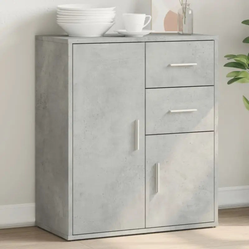 Dressoir met bewerkt hout voor een trendy en stevig interieur - Betongrijs / 1 - Dressoirs & buffetkasten