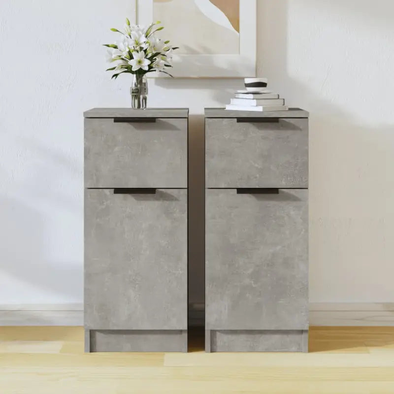 Dressoir met bewerkt hout voor minimalistische charme - Betongrijs / 2 - Dressoirs & buffetkasten