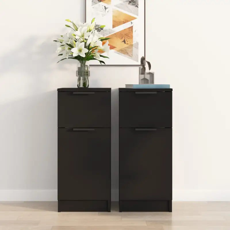 Dressoir met bewerkt hout voor minimalistische charme - Zwart / 2 - Dressoirs & buffetkasten