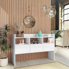 Dressoir met bewerkt hout voor moderne charme en ruime opbergruimte - Hoogglans wit / 1 - Dressoirs & buffetkasten