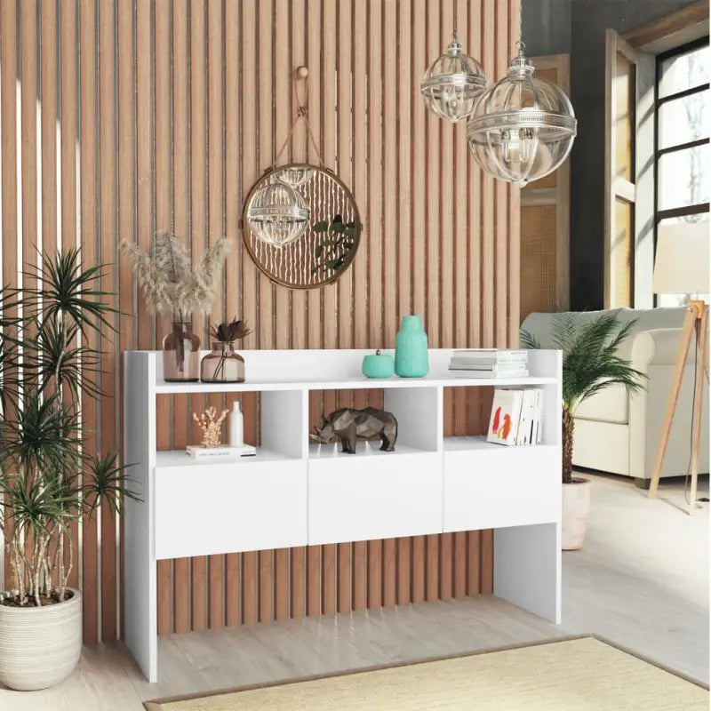 Dressoir met bewerkt hout voor moderne charme en ruime opbergruimte - Wit / 1 - Dressoirs & buffetkasten