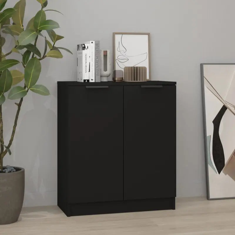 Dressoir met bewerkt hout voor moderne en praktische interieurstijl - Zwart / 1 - Dressoirs & buffetkasten