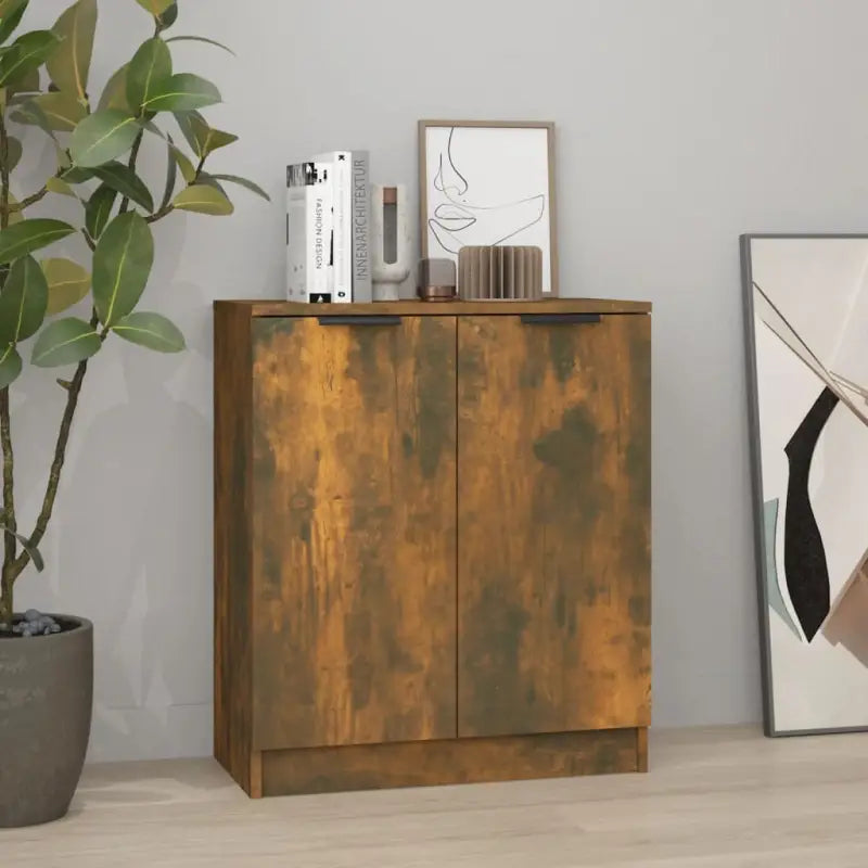 Dressoir met bewerkt hout voor moderne en praktische interieurstijl - Gerookt eiken / 1 - Dressoirs & buffetkasten