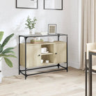 Dressoir met glazen blad en tijdloze uitstraling van duurzaam bewerkt hout - Sonoma eiken / 1 - Dressoirs & buffetkasten