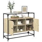 Dressoir met glazen blad en tijdloze uitstraling van duurzaam bewerkt hout - Dressoirs & buffetkasten