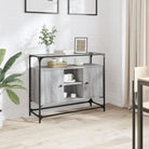 Dressoir met glazen blad en tijdloze uitstraling van duurzaam bewerkt hout - Grijs sonoma / 1 - Dressoirs & buffetkasten