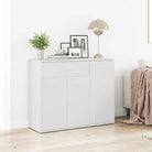 Dressoir met grote lade van bewerkt hout een minimalistisch ontwerp - Wit / 1 - Dressoirs & buffetkasten