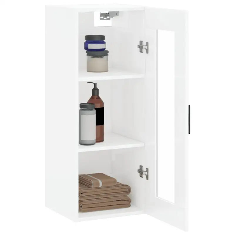 Dressoir met hoogglans wit en bewerkt hout voor een elegante interieur - Dressoirs & buffetkasten
