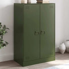 Dressoir met koudgewalst staal voor een trendy en praktische kameroptiek - Olijfgroen / 1 - Dressoirs & buffetkasten