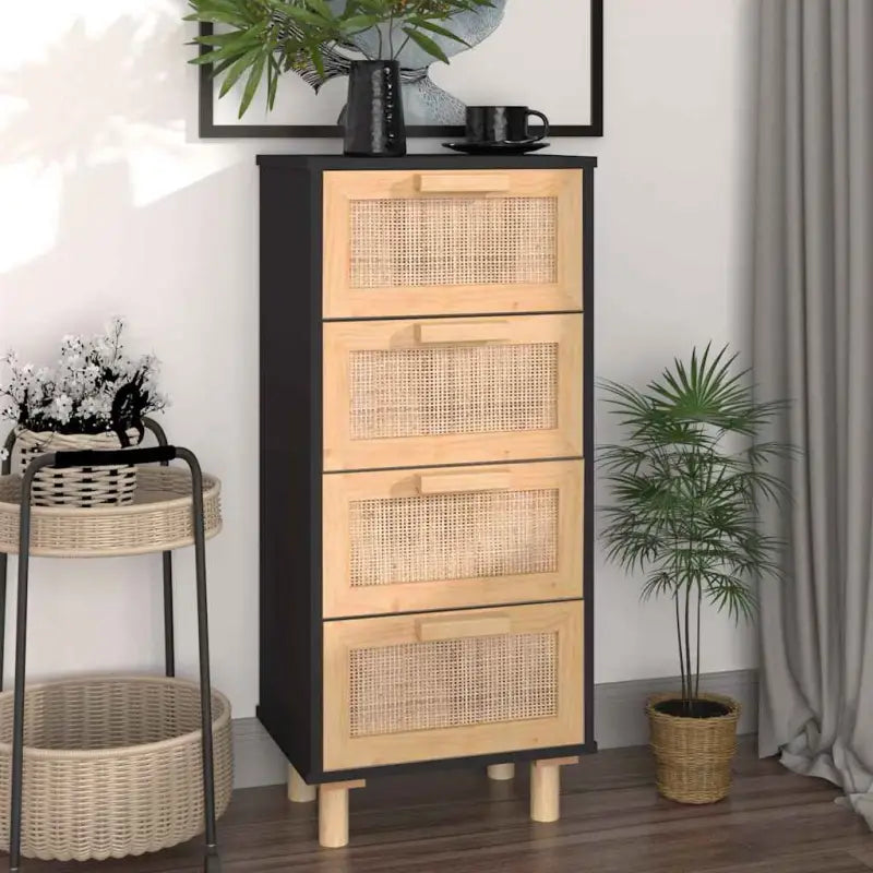 Dressoir met massief grenenhout voor een stabiele en duurzame kamer - Zwart / 1 - Dressoirs & buffetkasten