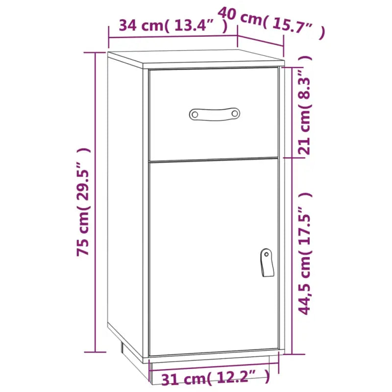 Dressoir met massief grenenhout voor slaapkamer woonkamer of kantoor - Dressoirs & buffetkasten
