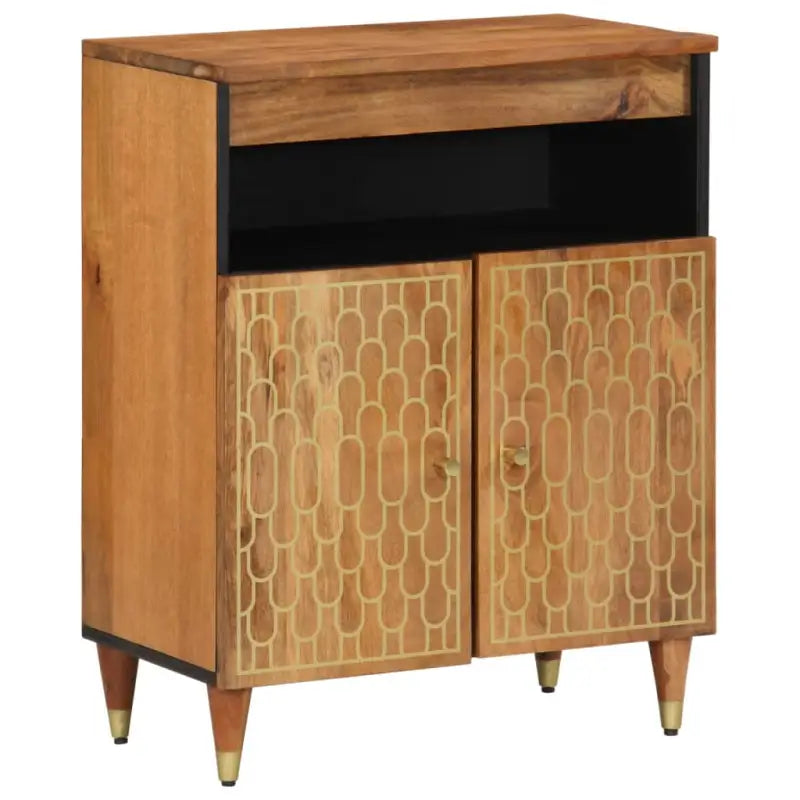 Dressoir met massief mangohout en houten poten in tijdloze stijl - Honingbruin / 1 - Dressoirs & buffetkasten
