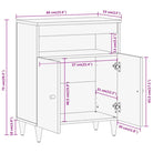 Dressoir met massief mangohout en houten poten in tijdloze stijl - Dressoirs & buffetkasten
