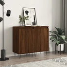 Dressoir met metalen poten en bewerkt hout voor een tijdloze uitstraling - bruin eikenkleur / 2 - Dressoirs &