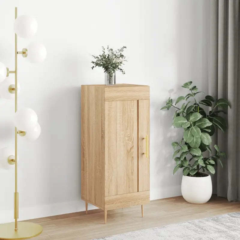 Dressoir met metalen poten en bewerkt hout voor een tijdloze uitstraling - Sonoma eiken / 1 - Dressoirs & buffetkasten