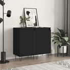 Dressoir met metalen poten en bewerkt hout voor een tijdloze uitstraling - Zwart / 2 - Dressoirs & buffetkasten