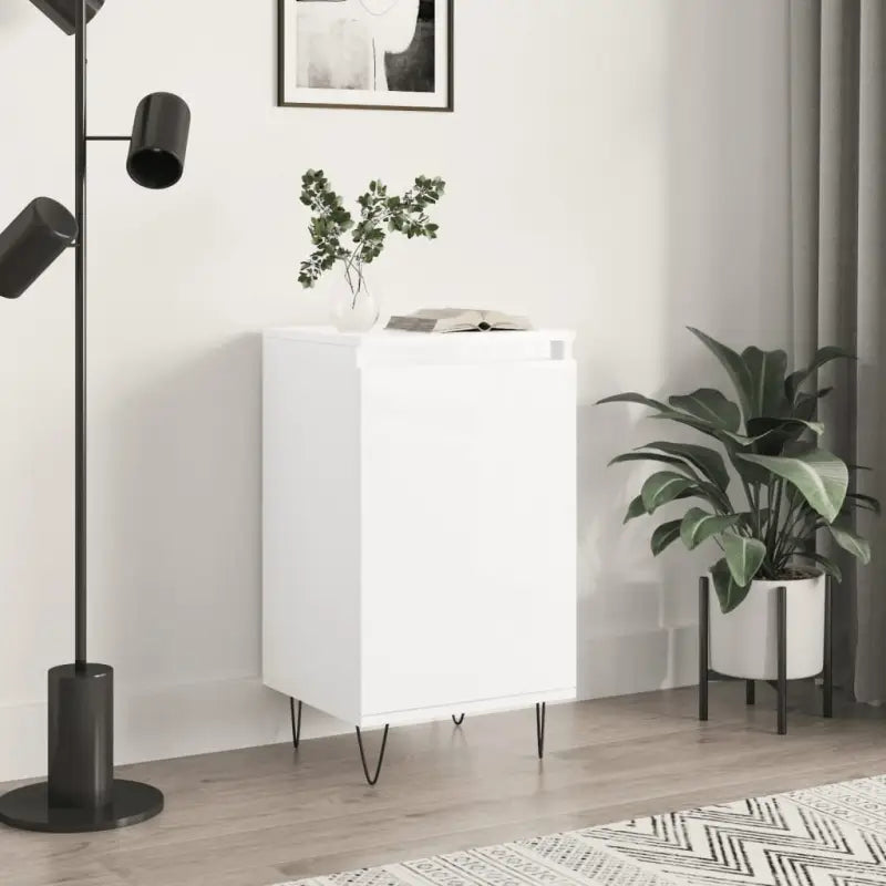 Dressoir met metalen poten en bewerkt hout voor een tijdloze uitstraling - Hoogglans wit / 1 - Dressoirs & buffetkasten