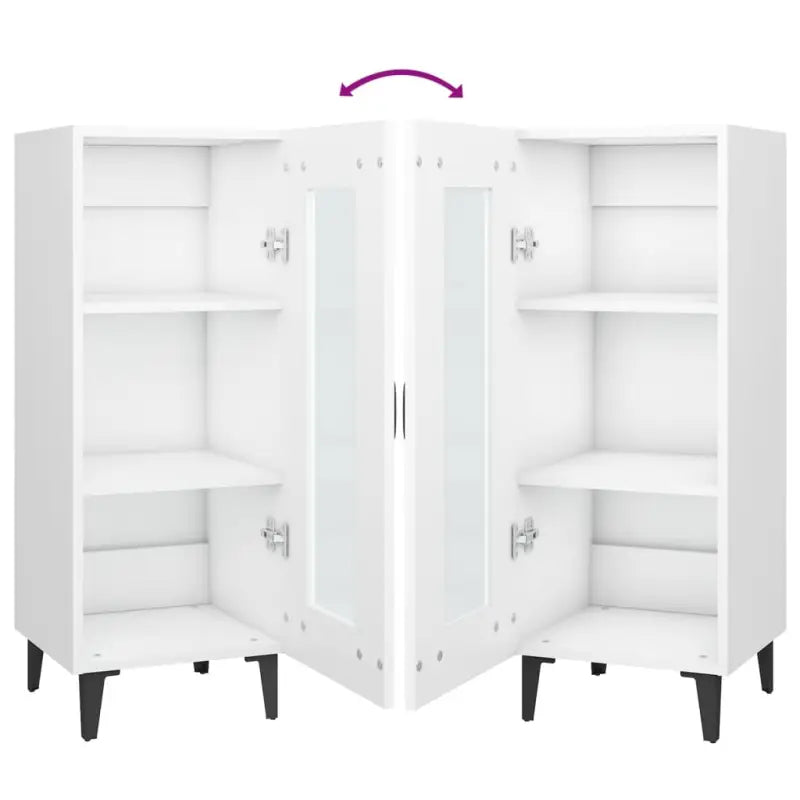 Dressoir met metalen poten en bewerkt hout voor je kamer - Dressoirs & buffetkasten