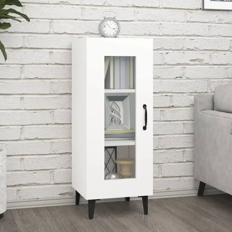 Dressoir met metalen poten en bewerkt hout voor je kamer - Wit / 1 - Dressoirs & buffetkasten