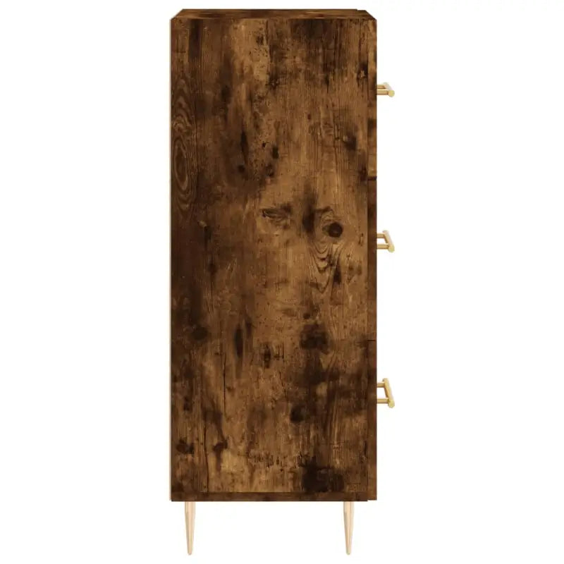 Dressoir met metalen poten in gerookt eiken van bewerkt hout - Dressoirs & buffetkasten