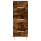 Dressoir met metalen poten in gerookt eiken van bewerkt hout - Dressoirs & buffetkasten