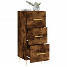 Dressoir met metalen poten in gerookt eiken van bewerkt hout - Dressoirs & buffetkasten