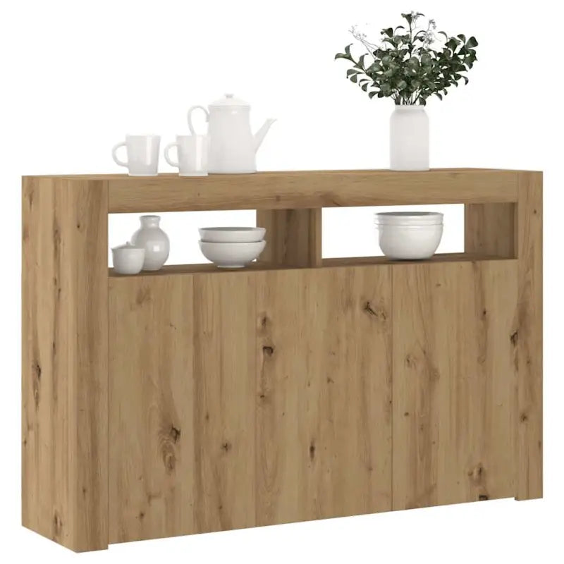 Dressoir met rgb led-verlichting en duurzaam bewerkt hout - artisanaal eikenkleurig / 115.5 x 30 x 75 cm / 1