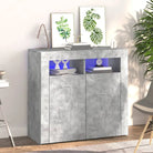 Dressoir met rgb led-verlichting en duurzaam bewerkt hout - Betongrijs / 80 x 35 x 75 cm / 1 - Dressoirs & buffetkasten