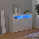 Dressoir met rgb led-verlichting en duurzaam bewerkt hout - Hoogglans wit / 115.5 x 30 x 75 cm / 1 - Dressoirs &