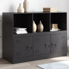 Dressoir met stabiel frame van koudgewalst staal en trendy design - Zwart / 1 - Dressoirs & buffetkasten
