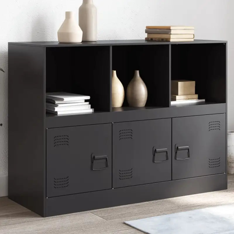 Dressoir met stabiel frame van koudgewalst staal en trendy design - Zwart / 1 - Dressoirs & buffetkasten
