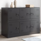 Dressoir met stabiel frame van koudgewalst staal en trendy design - Zwart / 1 - Dressoirs & buffetkasten