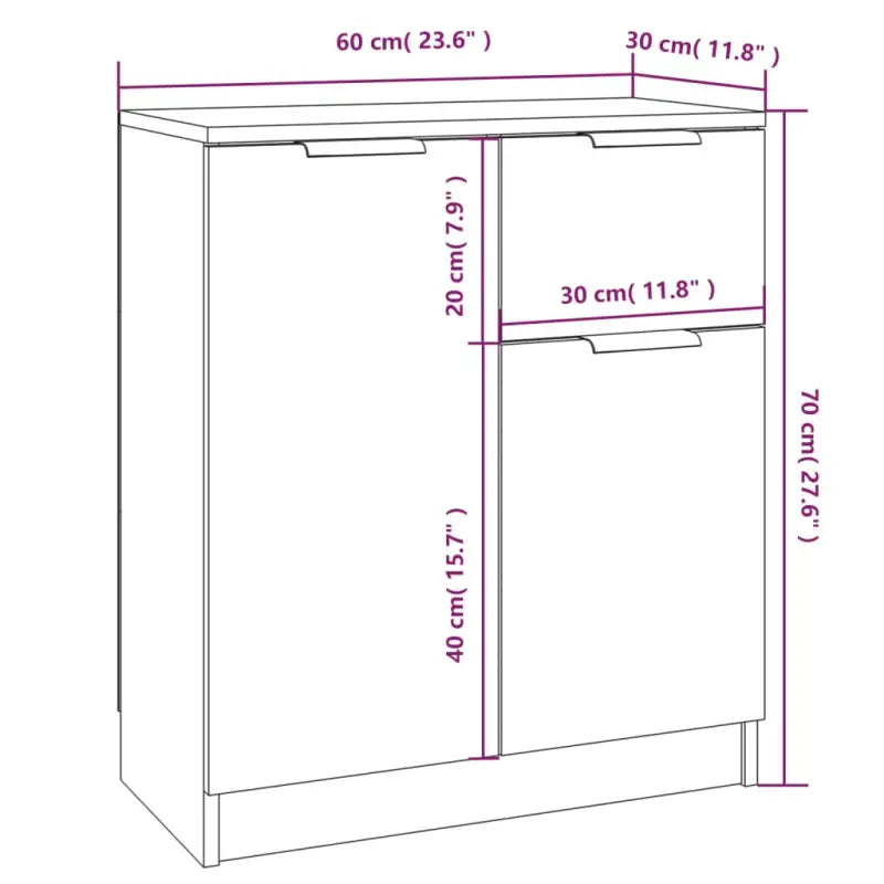 Dressoir met stevig blad en bewerkt hout voor een minimalistisch interieur - Wit / 1 - Dressoirs & buffetkasten