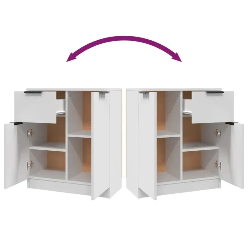 Dressoir met stevig blad en bewerkt hout voor een minimalistisch interieur - Wit / 1 - Dressoirs & buffetkasten