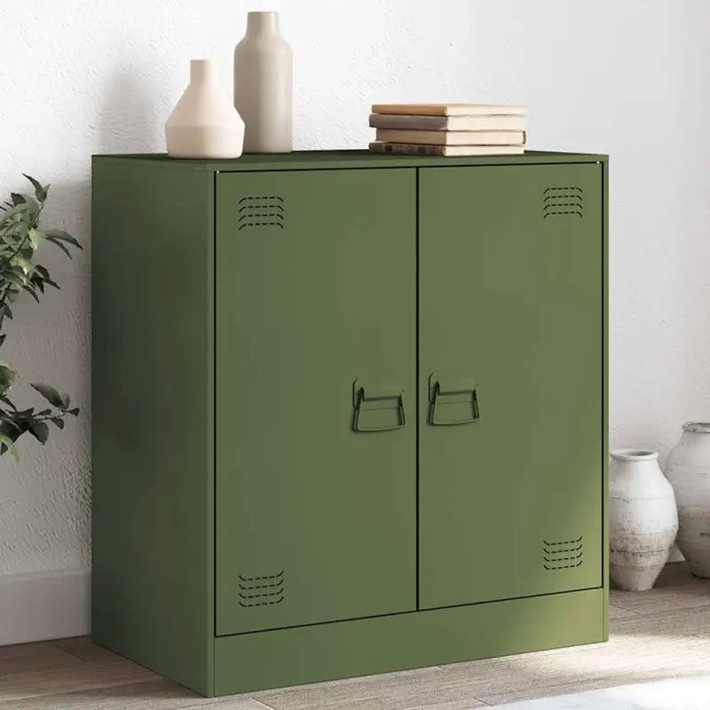 Dressoir met stevig koudgewalst staal frame voor een moderne woonkamer - Olijfgroen / 1 - Dressoirs & buffetkasten