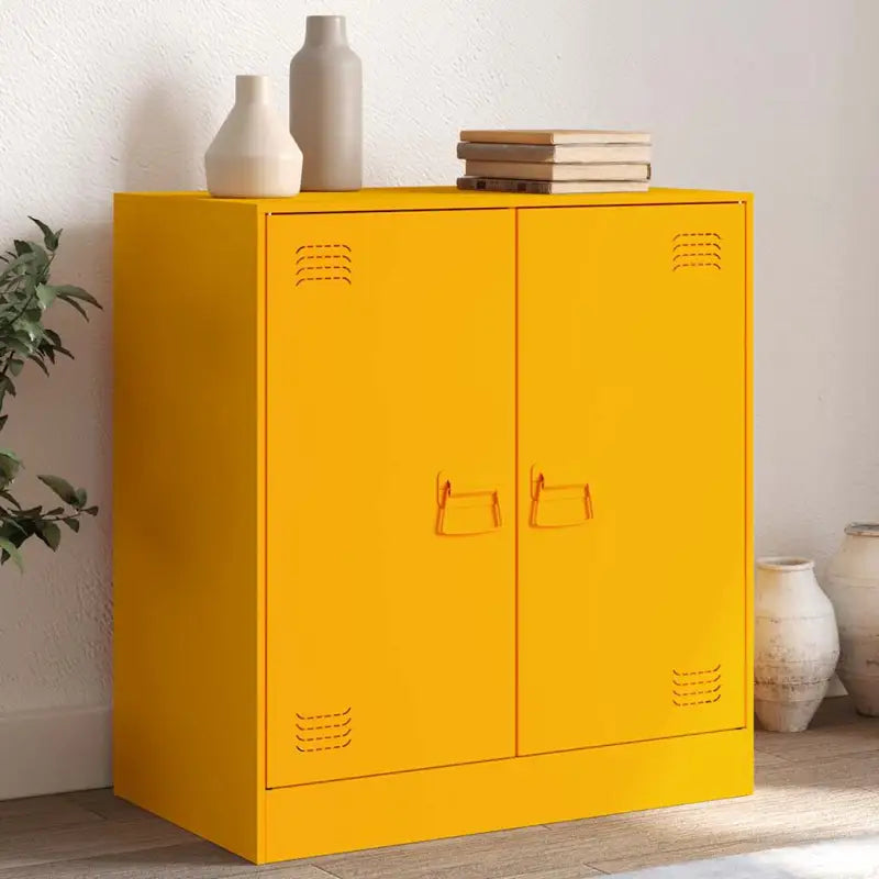 Dressoir met stevig koudgewalst staal frame voor een moderne woonkamer - Mosterdgeel / 1 - Dressoirs & buffetkasten