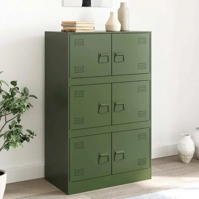 Dressoir met stevig koudgewalst staal frame voor een trendy woonkamer - Olijfgroen / 1 - Dressoirs & buffetkasten