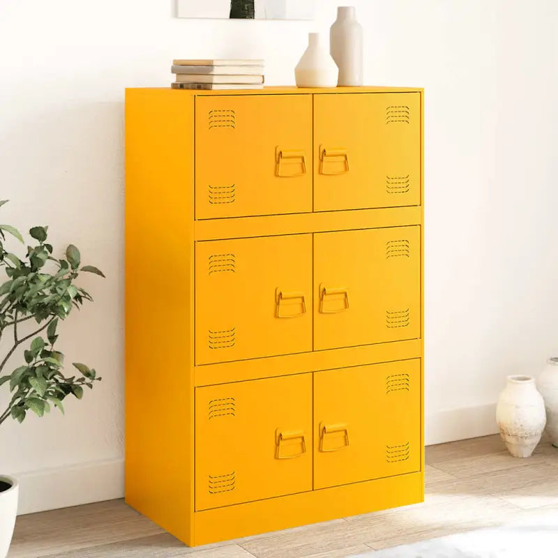 Dressoir met stevig koudgewalst staal frame voor een trendy woonkamer - Mosterdgeel / 1 - Dressoirs & buffetkasten