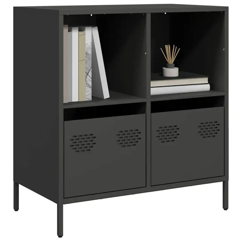 Dressoir met stevig tafelblad van koudgewalst staal - Zwart / 1 / 68 cm - Dressoirs & buffetkasten