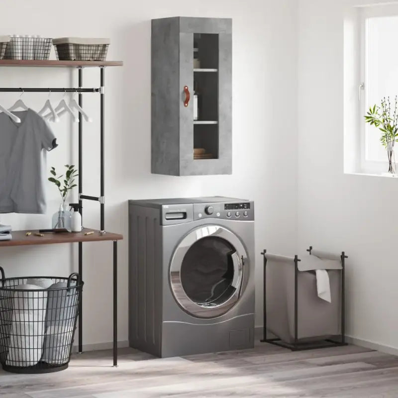 Dressoir met wandgemonteerde kast van bewerkt hout voor elegant interieur - Betongrijs / 1 - Dressoirs & buffetkasten