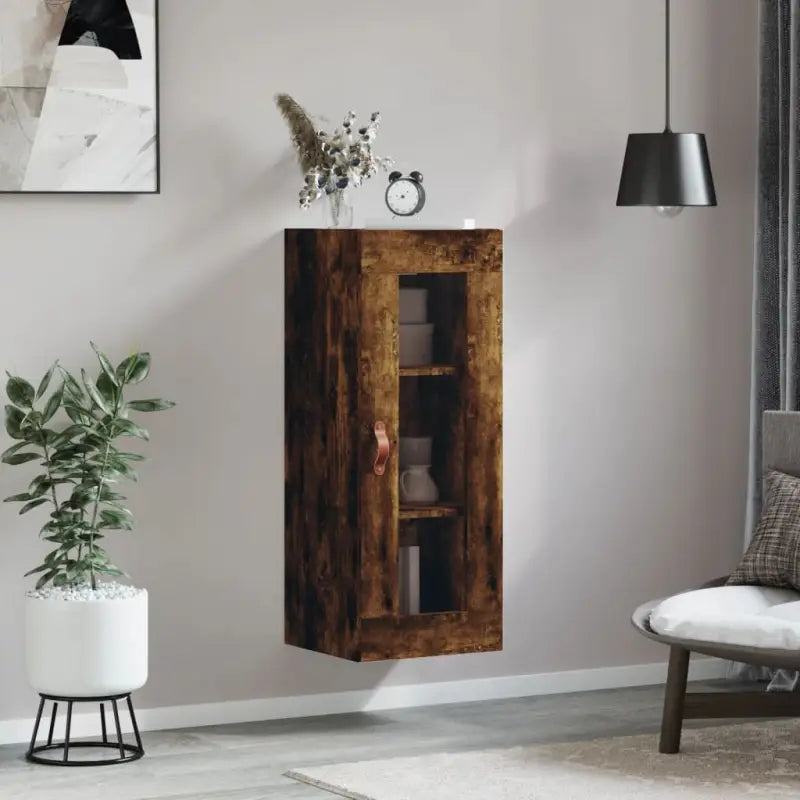 Dressoir met wandgemonteerde kast van bewerkt hout voor elegant interieur - Dressoirs & buffetkasten