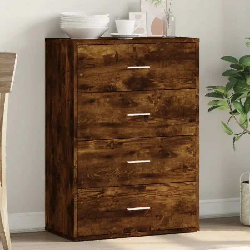 Dressoir of buffetkast van bewerkt hout met trendy en stevig design - Gerookt eiken / 1 - Dressoirs & buffetkasten