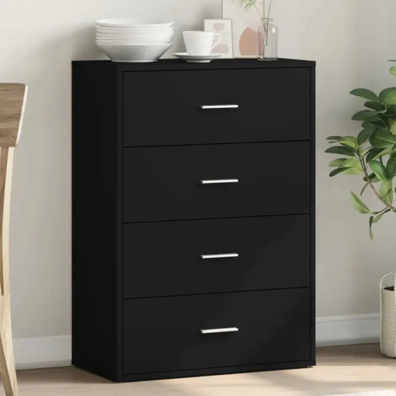 Dressoir of buffetkast van bewerkt hout met trendy en stevig design - Zwart / 1 - Dressoirs & buffetkasten