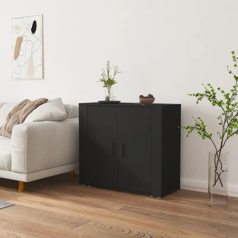 Dressoir van bewerkt hout dat aan al je wensen voldoet - Zwart / 1 - Dressoirs & buffetkasten