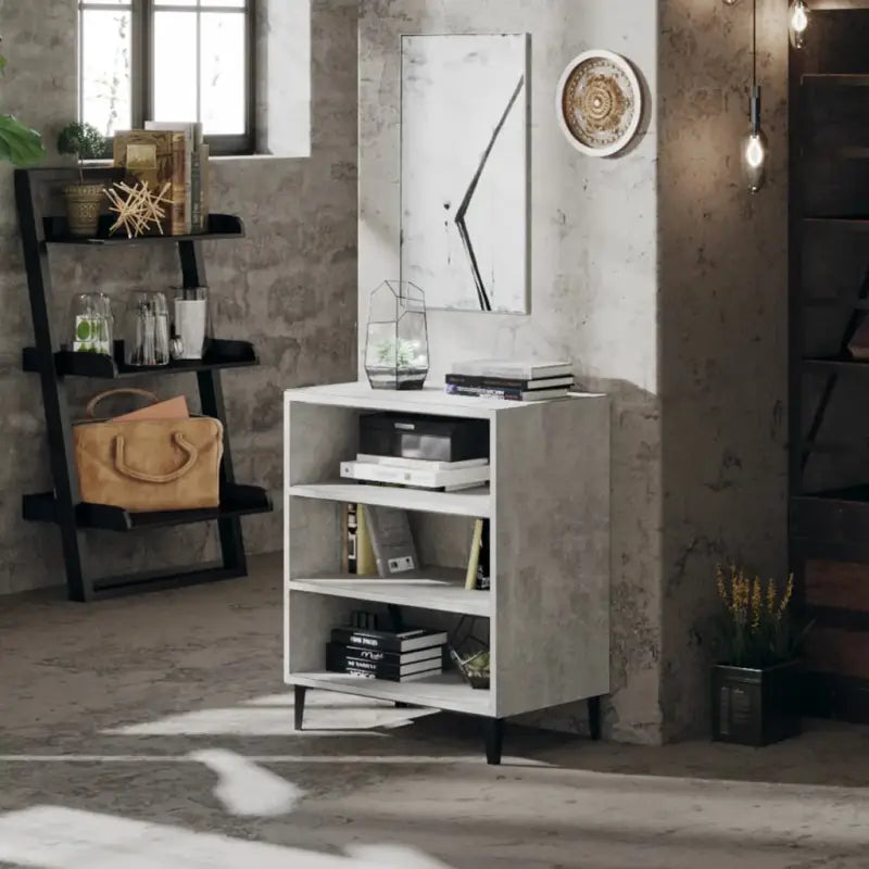 Dressoir van bewerkt hout in hoogglans grijs voor je woonkamer - Betongrijs / 1 - Dressoirs & buffetkasten