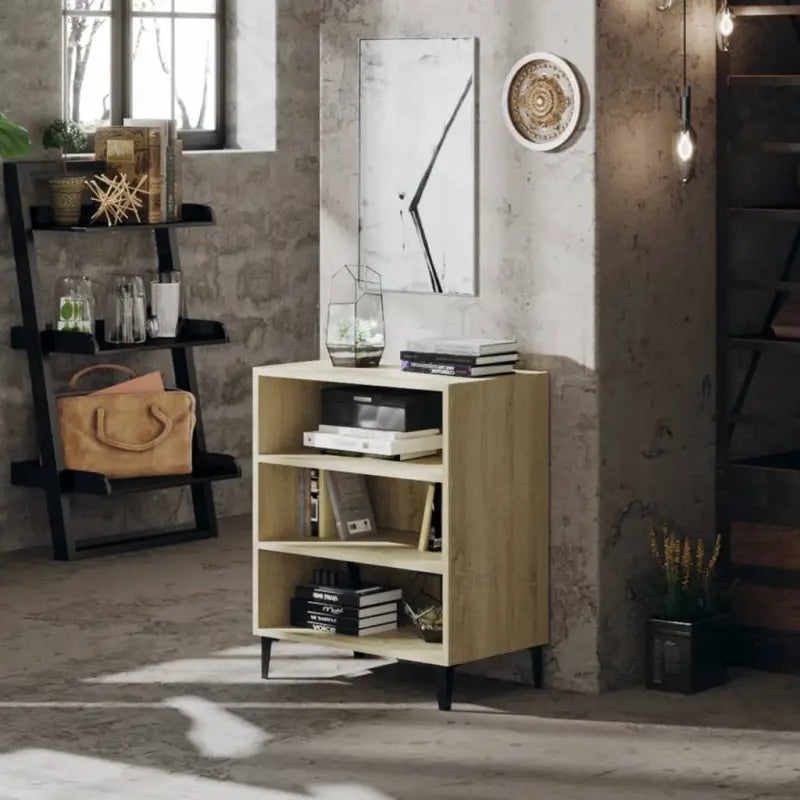 Dressoir van bewerkt hout in hoogglans grijs voor je woonkamer - Sonoma eiken / 1 - Dressoirs & buffetkasten