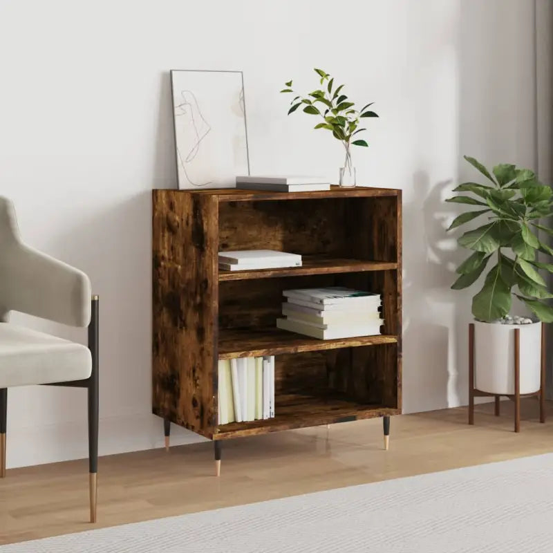 Dressoir van bewerkt hout met ijzeren poten voor een tijdloze uitstraling - Gerookt eiken / 1 - Dressoirs & buffetkasten